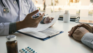 Doctor talking to the patient about menopause