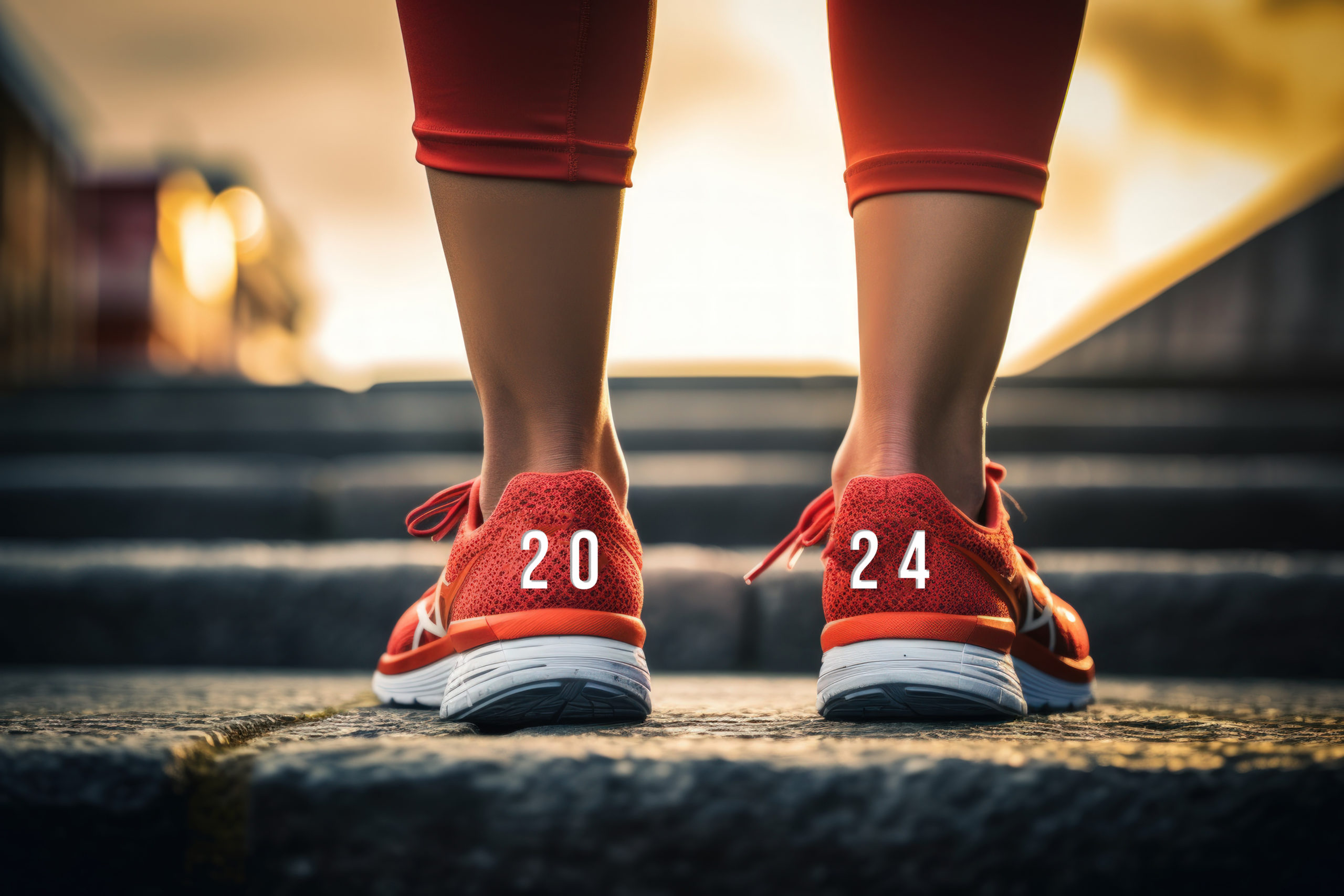 New year 2024 resolution healthy lifestyle new start concept.