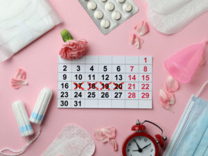 The concept of menstruation to illustrate the effects of low progesterone